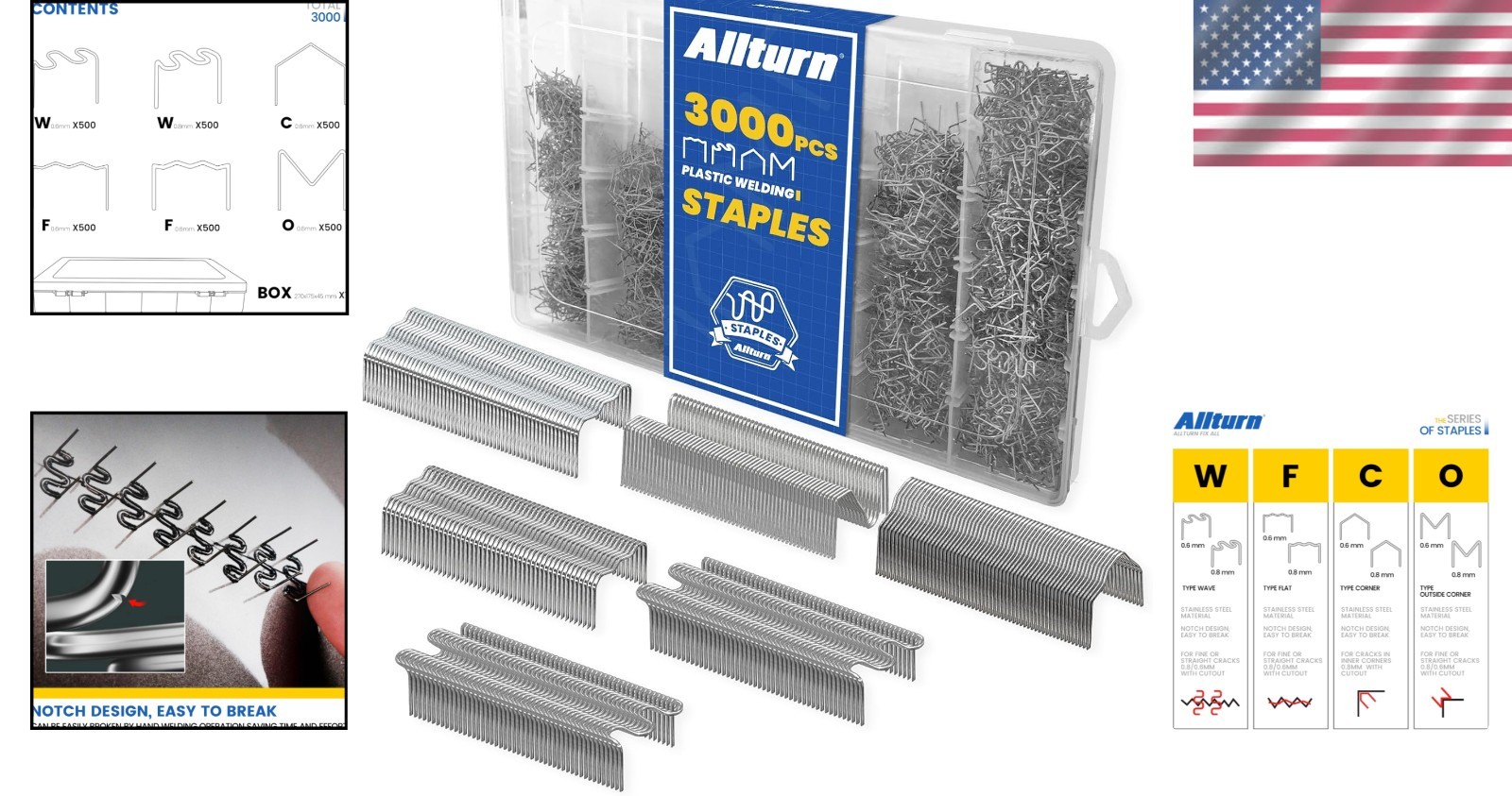 Comprehensive 3000-Piece Staple Assortment for Automotive and Plastic Repair - Image 2
