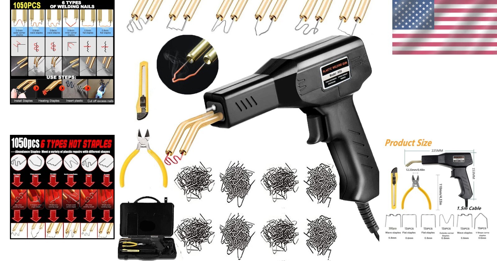 Automotive Hot Staple Plastic Welder Kit - 6 Staple Types for Effective Repairs - Image 2