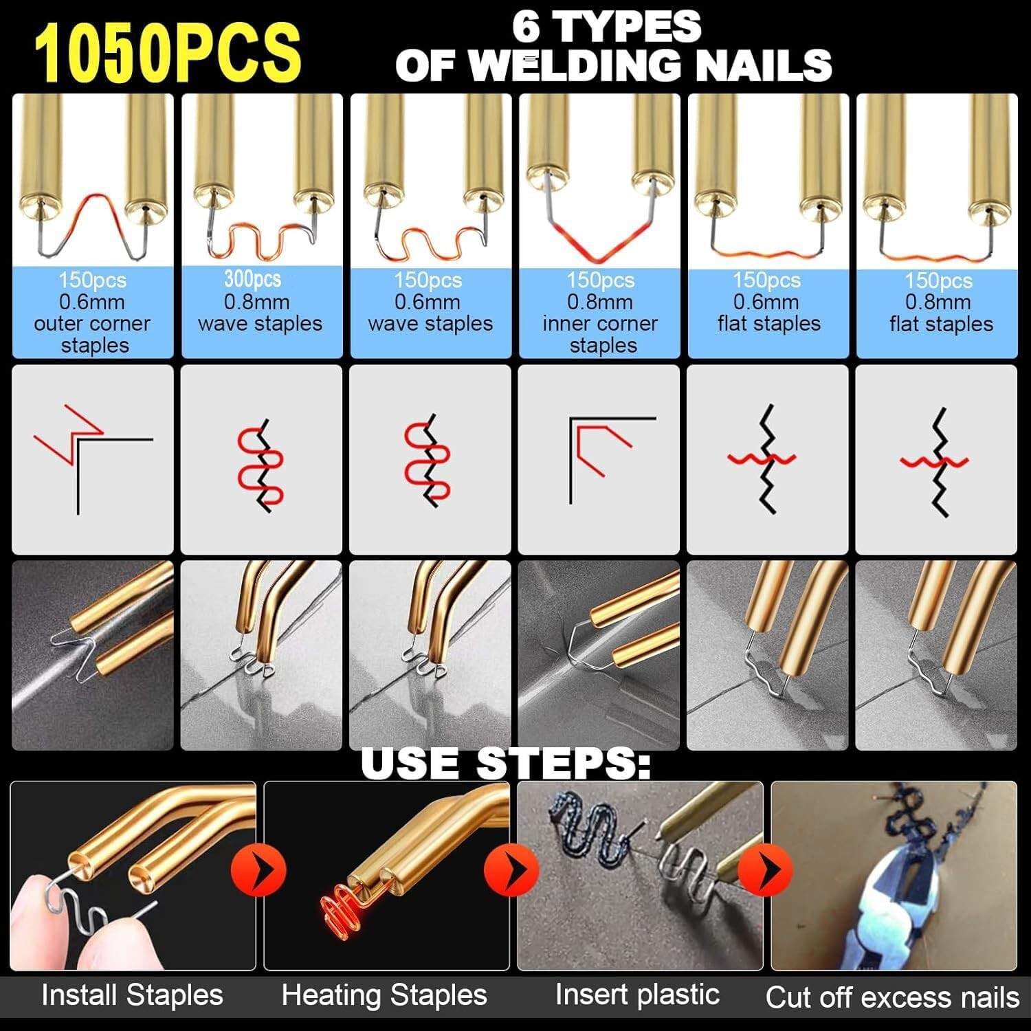 Automotive Hot Staple Plastic Welder Kit - 6 Staple Types for Effective Repairs - Image 5