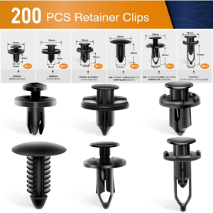 200Pcs Car Push Fender Clips Retainer Fasteners Bumper Rivet Assortment Kit