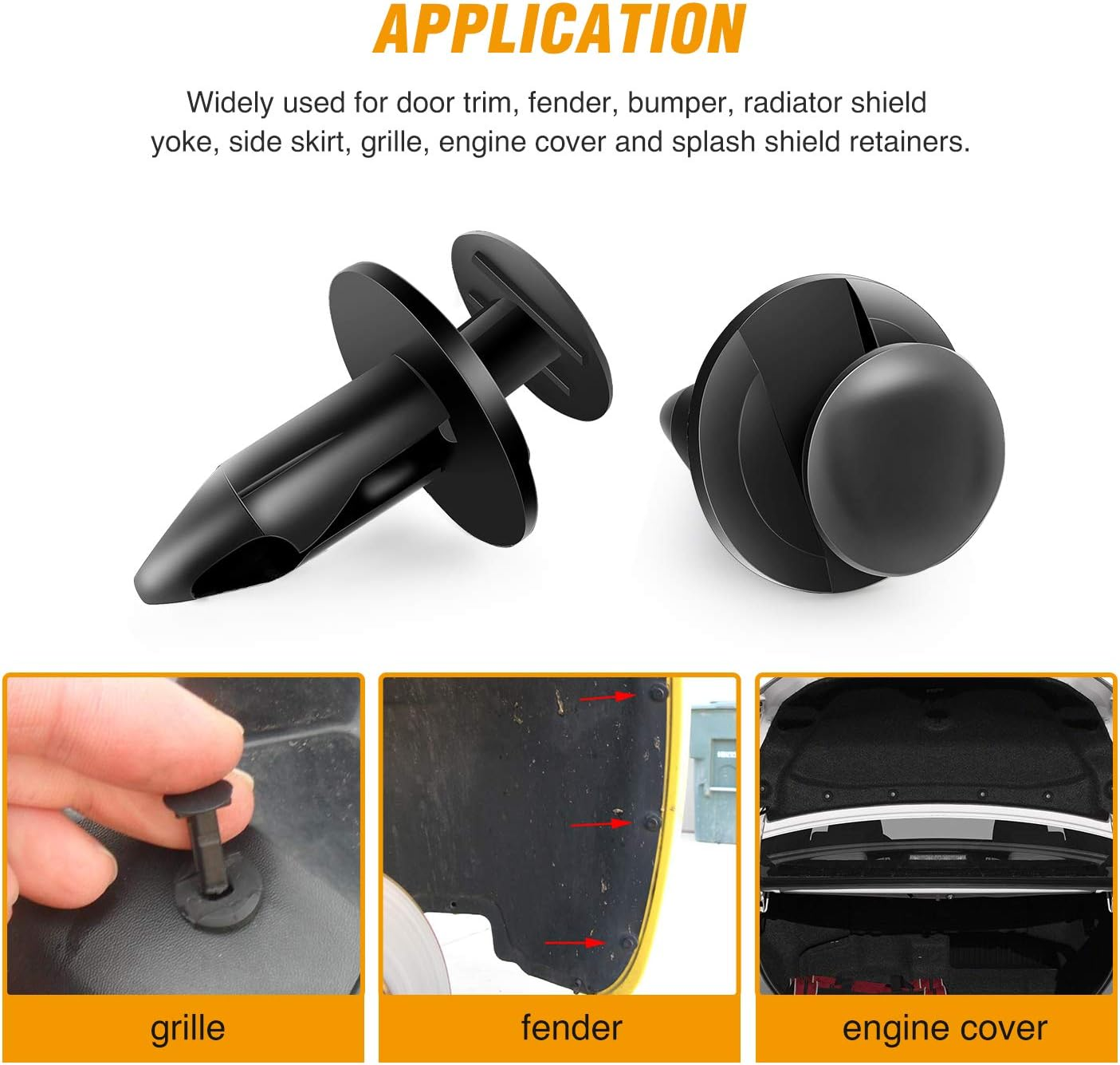 200Pcs Car Push Fender Clips Retainer Fasteners Bumper Rivet Assortment Kit - Image 4