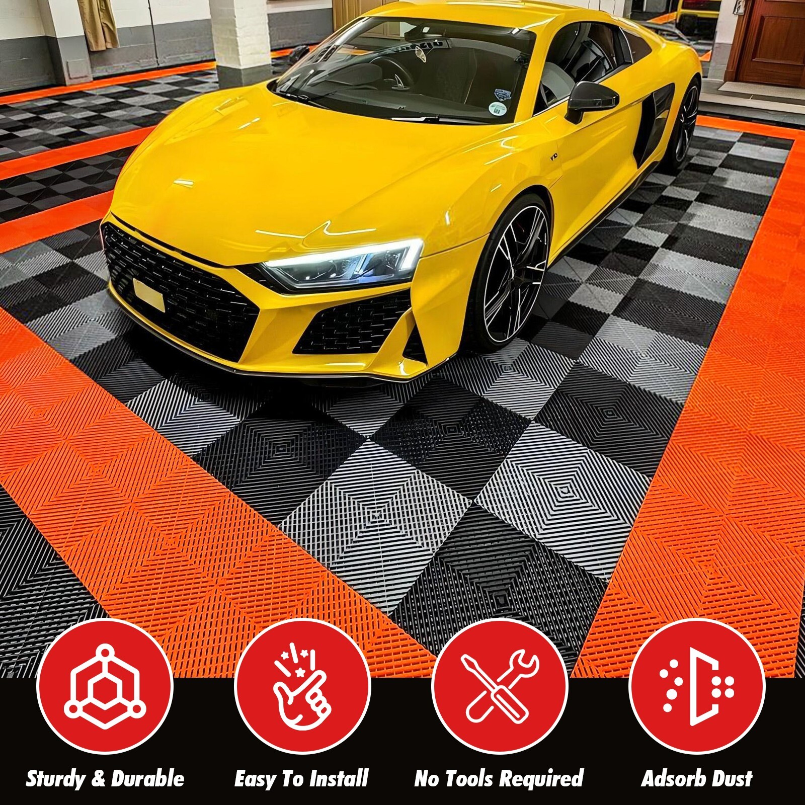 Garage Floor Tiles Interlocking 25/50 Pack Flooring Tiles 15.7''x15.7" for Patio - Image 2