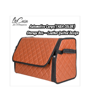 Automotive Cargo Storage Box – (Taba Color) Leather Quilted Design