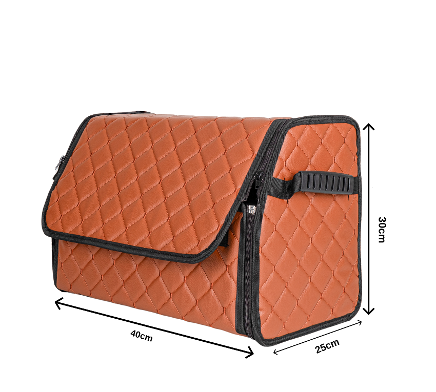 Automotive Cargo Storage Box – (Taba Color) Leather Quilted Design - Image 4