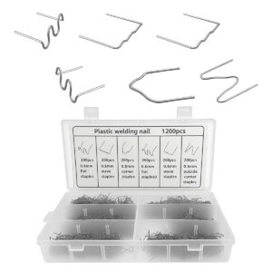 1200PCS Hot Staples Plastic Welder Staples Kit,6 Kinds of Automotive Plastic
