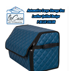 Automotive Cargo Storage Box – Leather Quilted Design(PETROL BLUE COLOR)