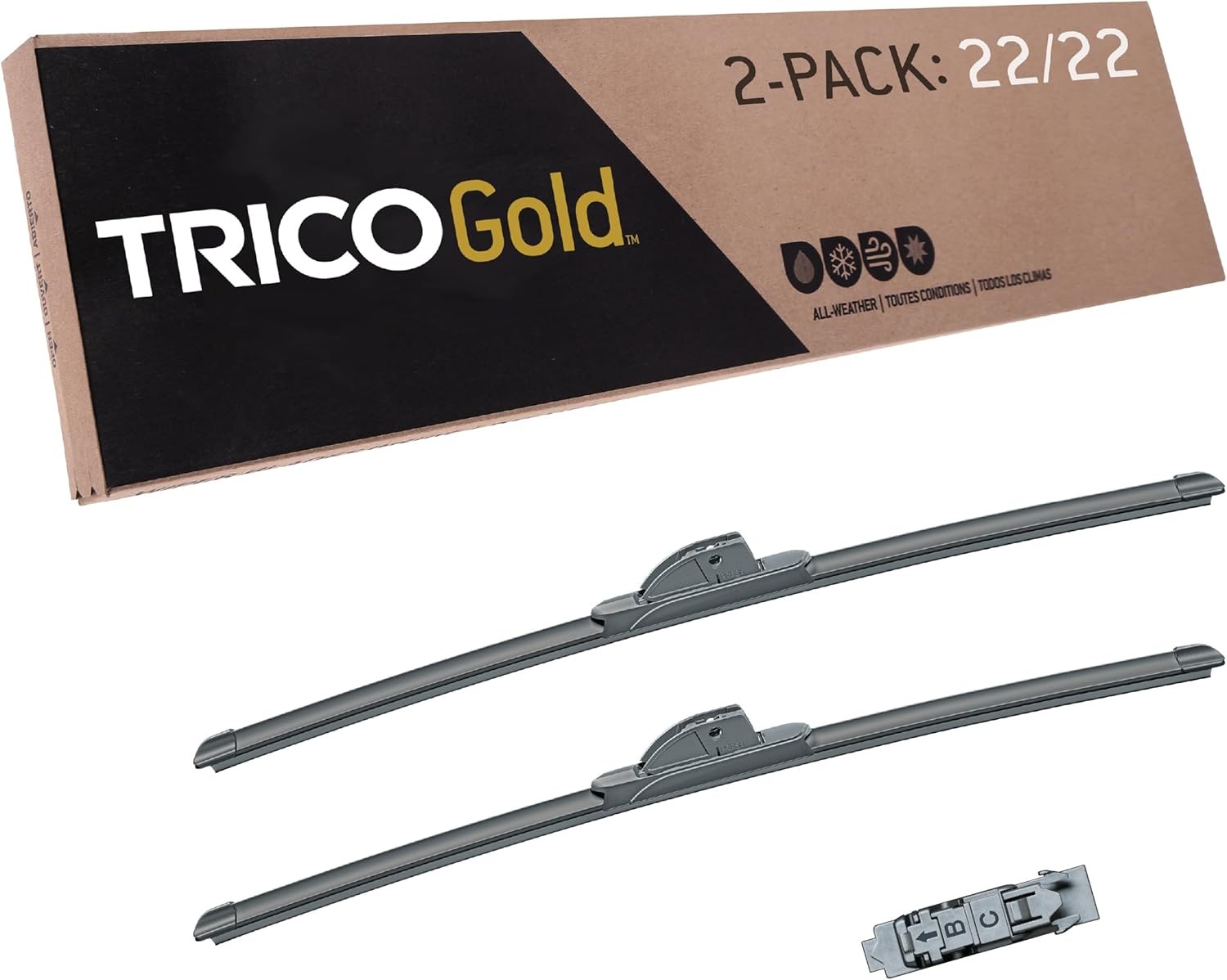 TRICO Gold 22" + Premium Automotive Replacement Windshield Wiper Blades...