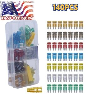 Kit de fusibles de hoja micro 2 fusibles 140 piezas surtido comercial automotriz con clip-