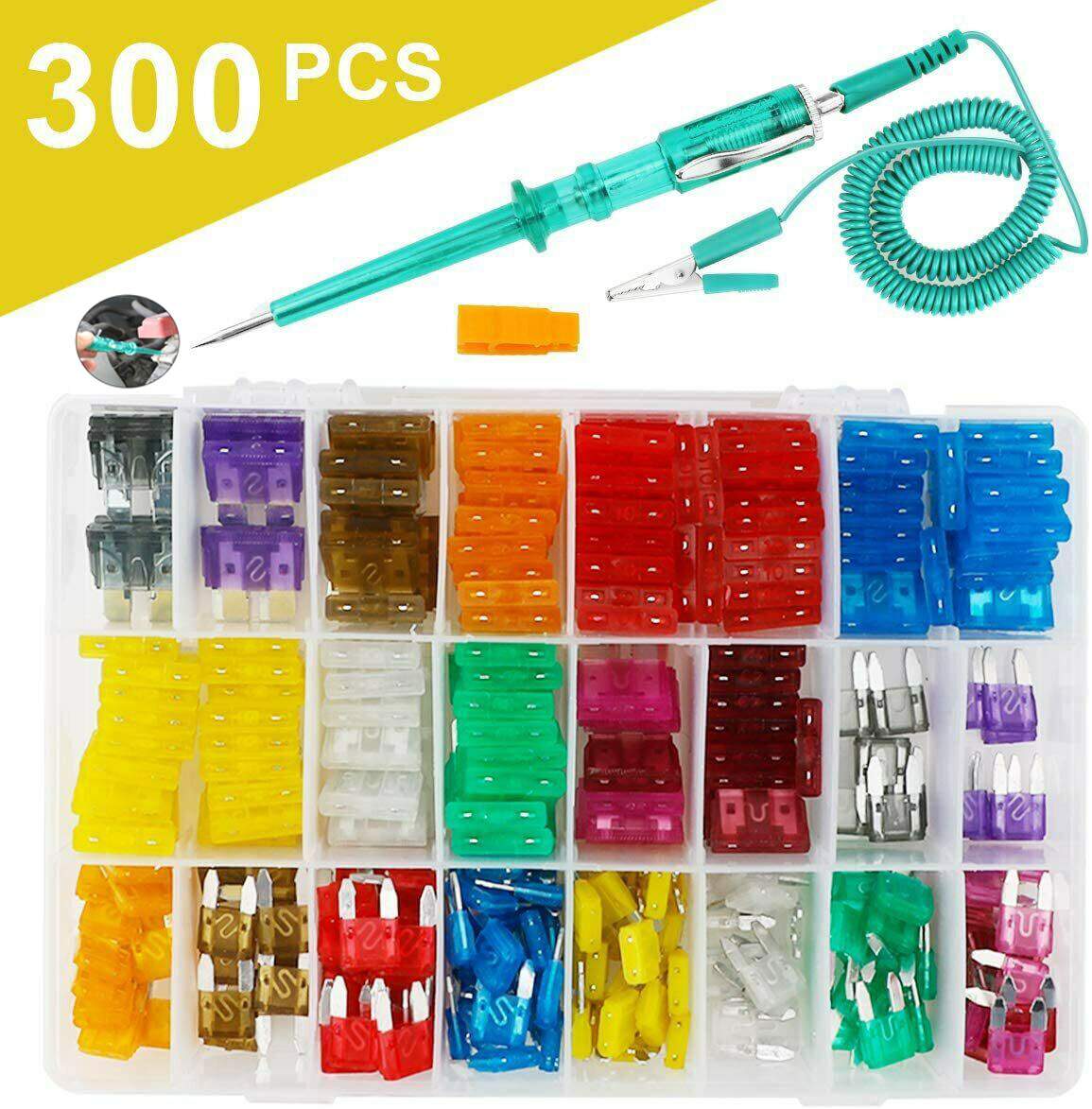 300 Pcs Car Blade Fuse Assortment Assorted Kit Blade Set Auto Truck Automotive - Image 2