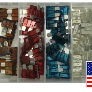 100 Piece ATO / ATC Blade Type Fuse Automotive Assortment Kit - USA Made
