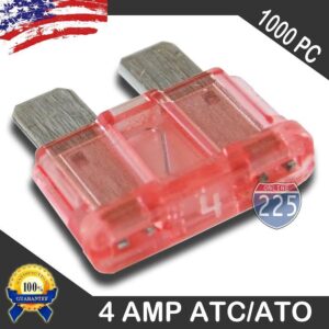 1000 Pack 4 AMP ATC/ATO STANDARD Regular FUSE BLADE 4A CAR TRUCK BOAT MARINE RV