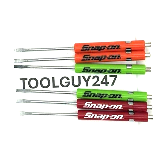 6 SNAP ON TOOLS Pocket Screwdriver, Flat Tip Screwdrivers, MIXED Magnet End NEW - Image 3