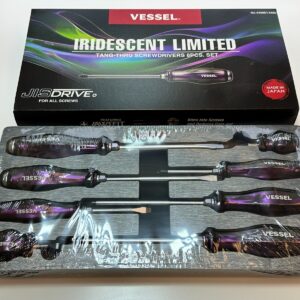 NEW Vessel Tools 8pc 4308EVAMU Iridescent Purple Tang-Thru Screwdriver Set RARE