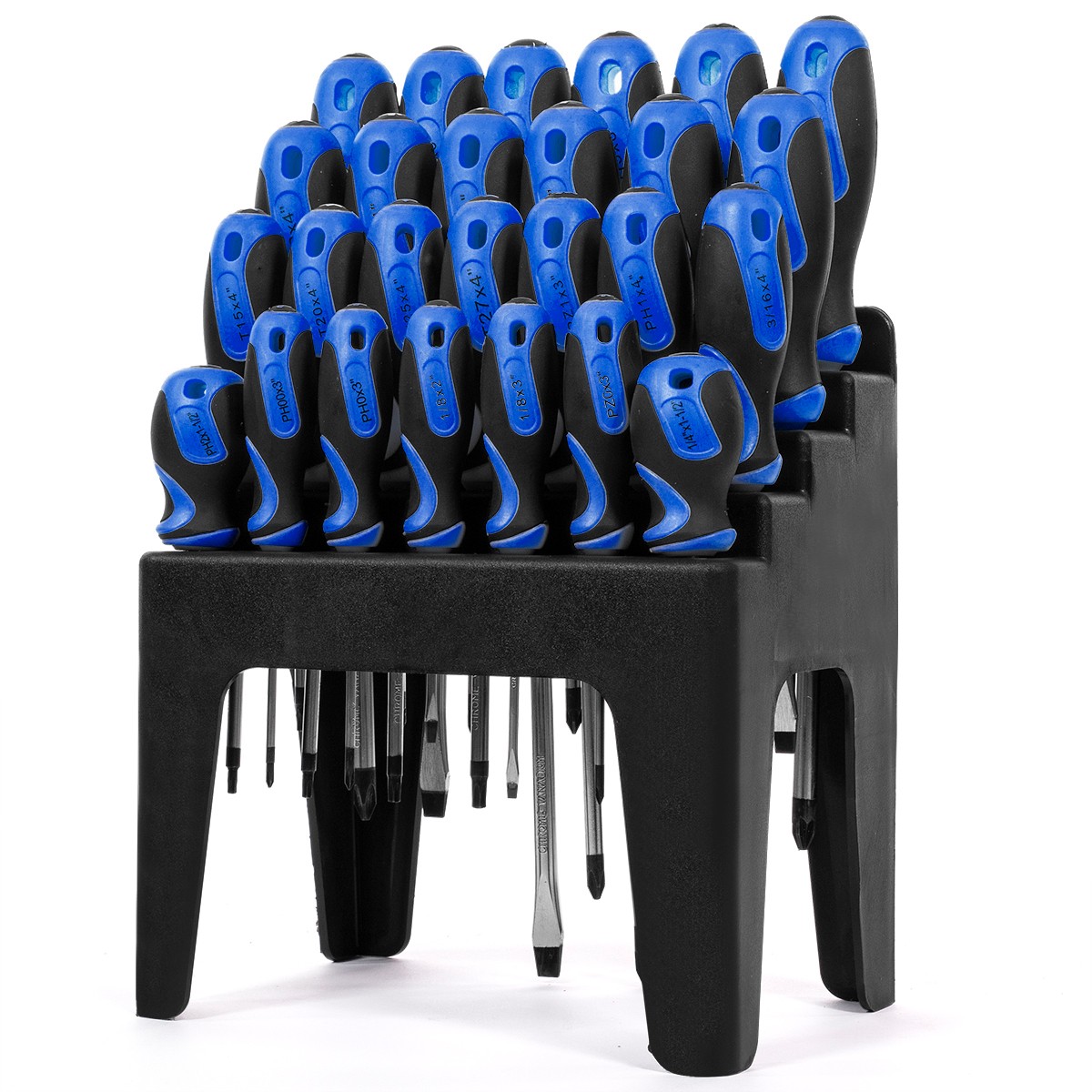 Stark USA 26-Pieces Screwdriver Slotted Philips Pozi Star Organizing Set Stand - Image 3
