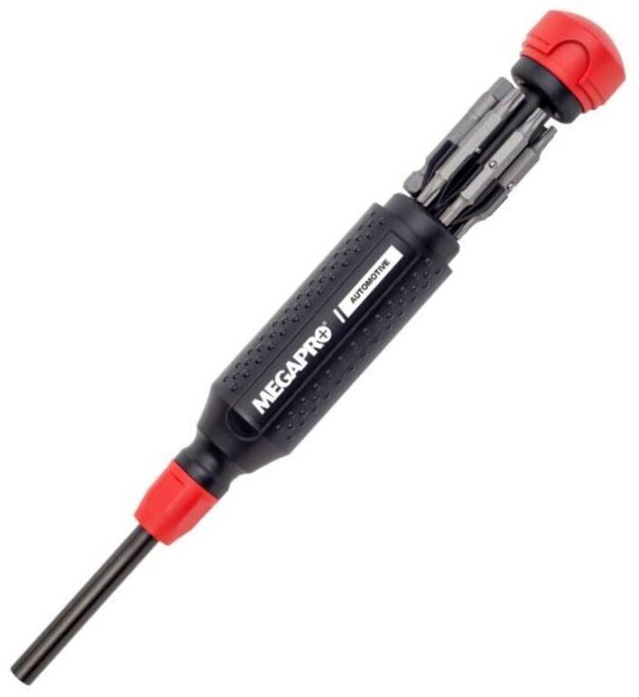 Megapro Automotive Multi Bit Screwdriver Phillips Flat Torx Valve Tool 1/4 Drive