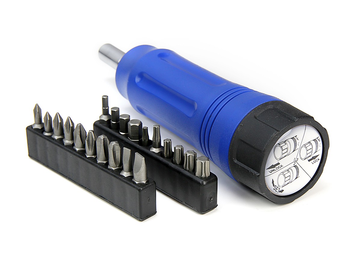 Stark USA 21-Pieces Adjustable Torque Screwdriver 14" Long Shank 10-50 IN/LB - Image 3