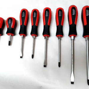 Chrome Vanadium 8 pc Go-Thru Though Handle Hex Bolster Screwdriver Set Magnetic