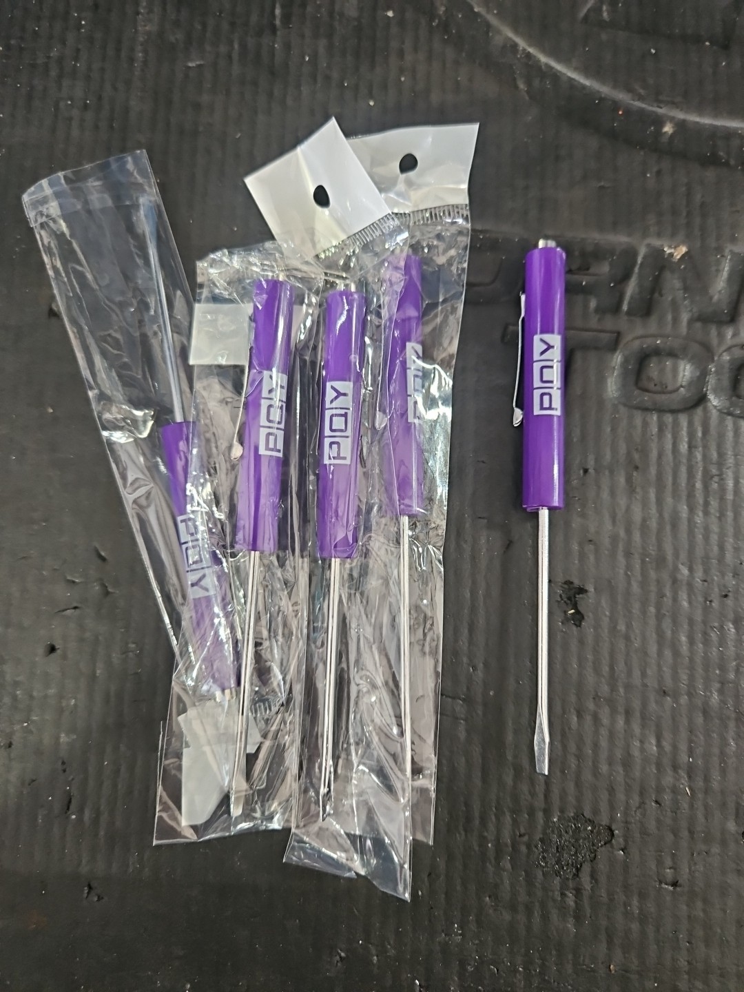 5Pcs Pocket Screwdriver Strong Magnet Flat Blade Purple PQY Automotive Mechanics