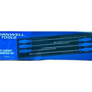 NEW Cornwell CSD86CS 6pc BLUE Cabinet Screwdriver Set, (3) Phillips & (3) Flat