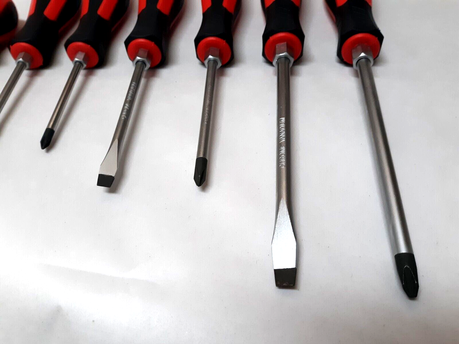 Chrome Vanadium 8 pc Go-Thru Though Handle Hex Bolster Screwdriver Set Magnetic - Image 3