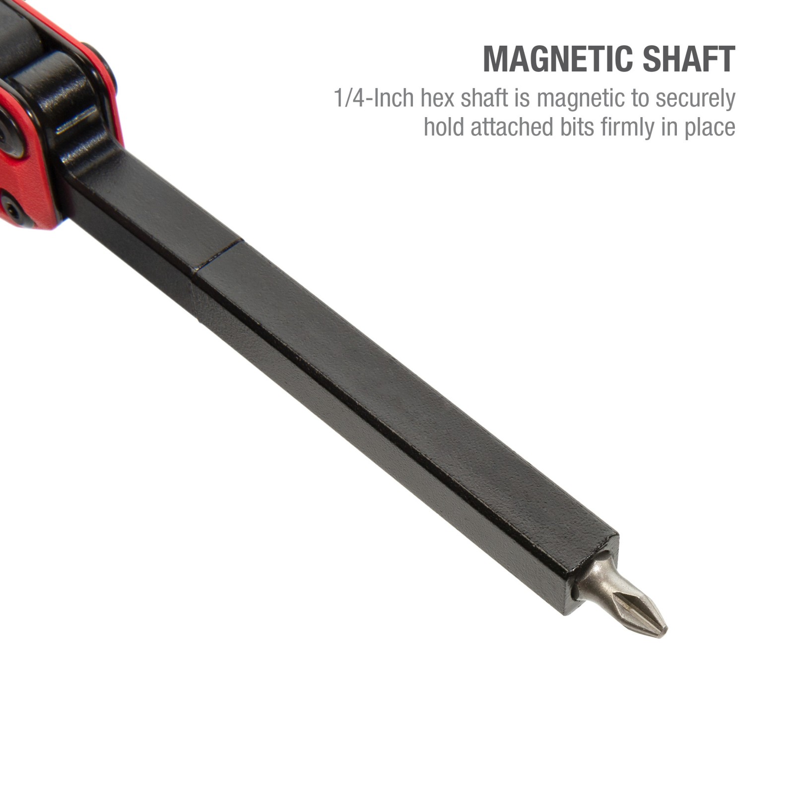 Steelman Folding Pocket Magnetic EDC Screwdriver with 8pc Bit Set, Red 60713 - Image 5