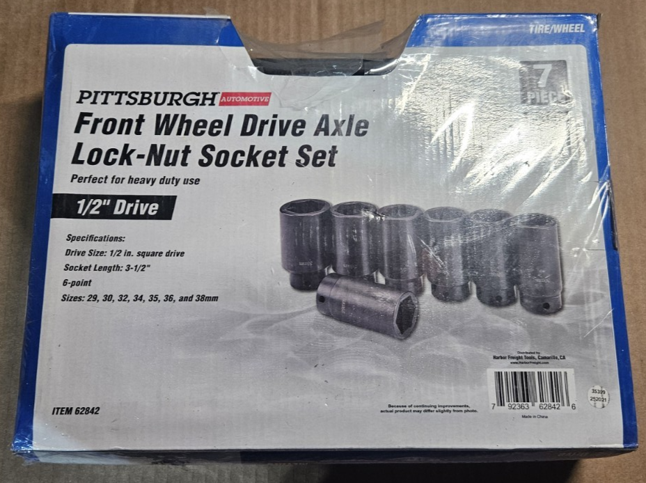 Pittsburgh Automotive Metric Front Wheel Drive Axle Lock-Nut Socket Set 7. 62842
