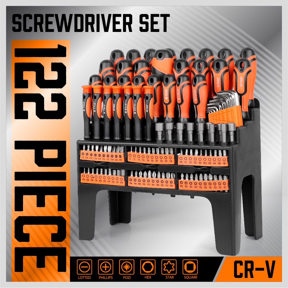122Pc Magnetic Screwdriver Set Ratchet Handle Nut Driver Hex Key Socket Bits - Image 2