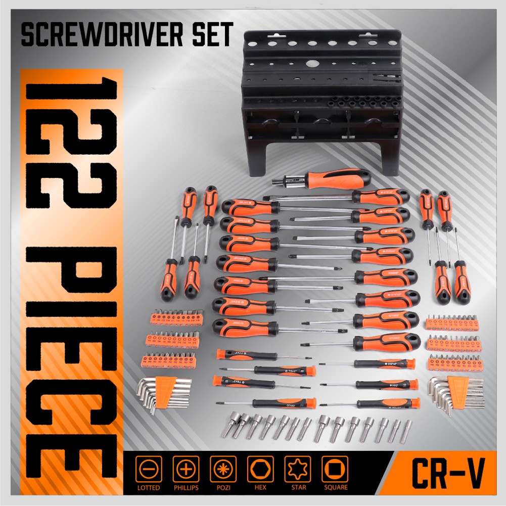 122Pc Magnetic Screwdriver Set Ratchet Handle Nut Driver Hex Key Socket Bits - Image 3