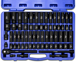 65pc Set SAE & Metric 1/2" Drive Deep & Shallow Impact Socket Adaptor Reducer