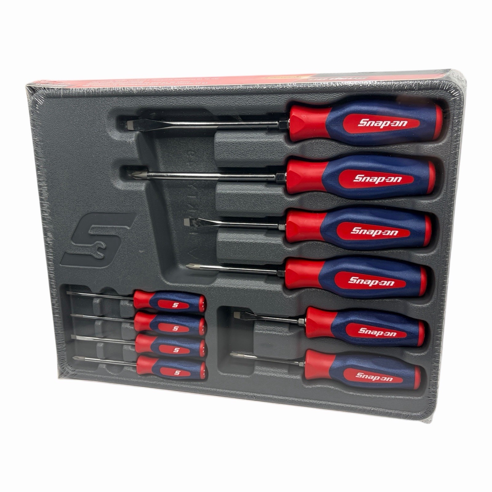 Snap on Tools Red White and Blue Grip Screwdriver Set SHDX6040AM 10 Piece New - Image 3