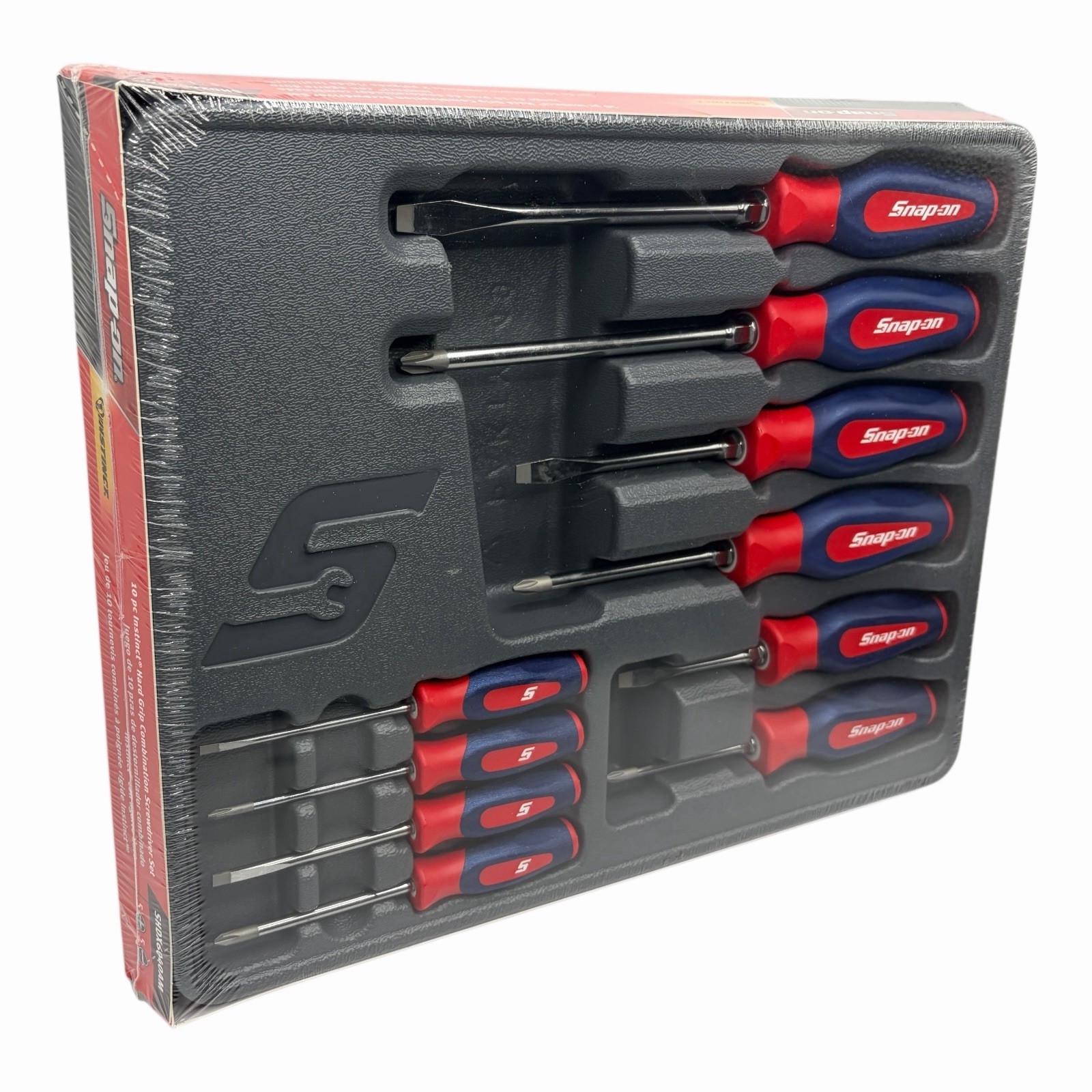 Snap on Tools Red White and Blue Grip Screwdriver Set SHDX6040AM 10 Piece New - Image 5