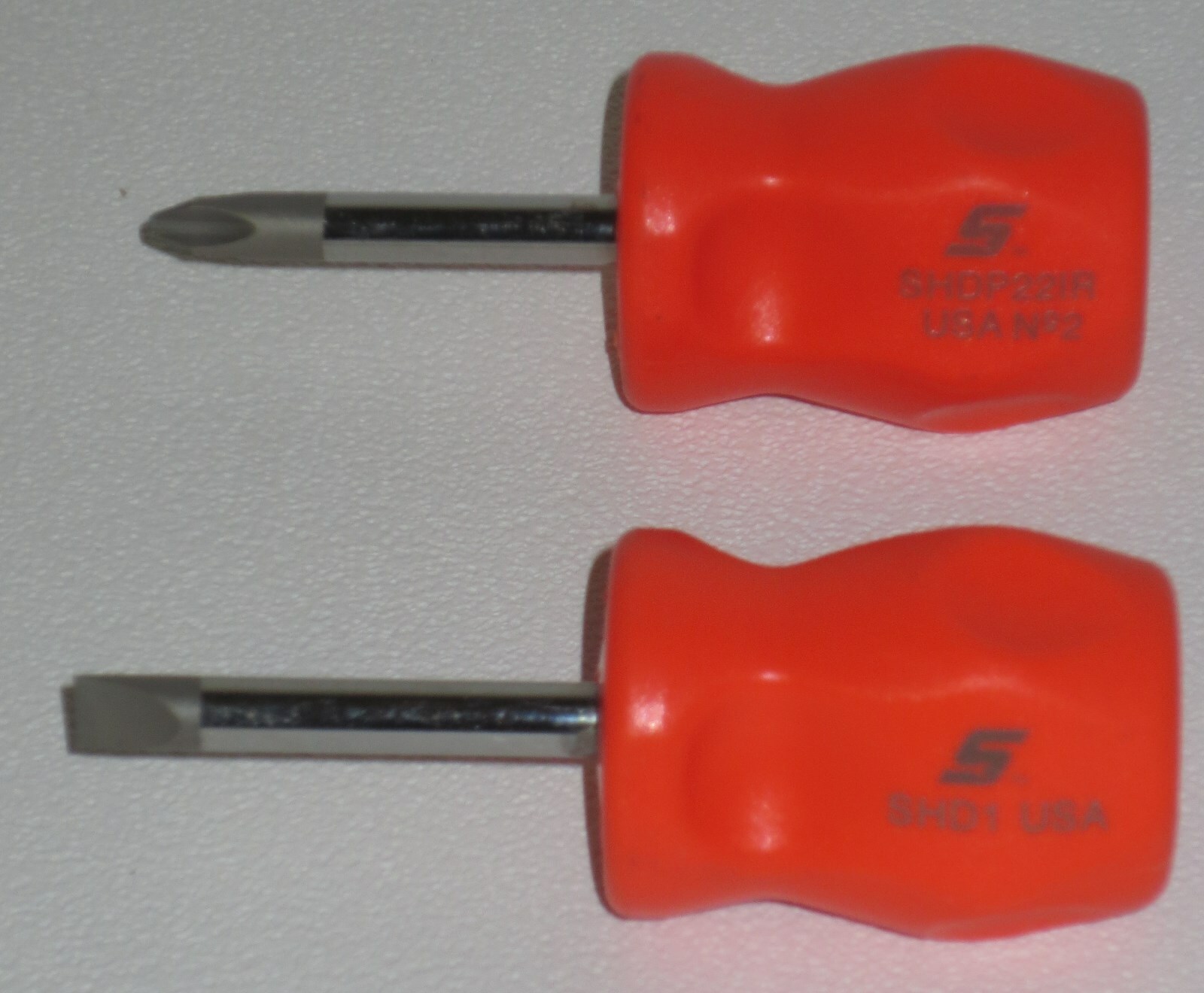 NEW! Snap-on Stubby Screwdriver Set Phillips & Flat Tip ORANGE SHD1O & SHDP22IRO - Image 3