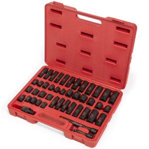 Stark USA 44PCS Impact Socket 3/8" DR Shallow & Deep SAE & Metric w/ Carry Case