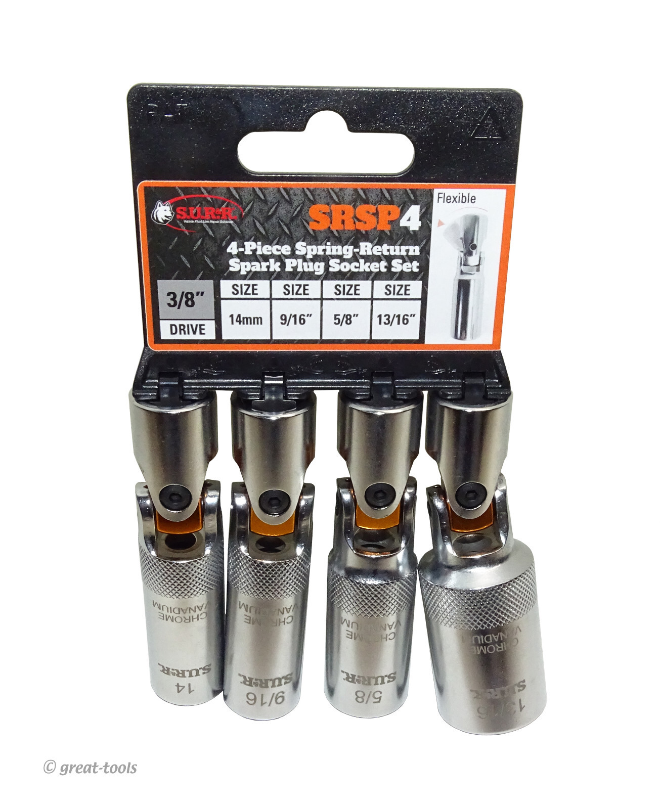 SPRING RETURN SPARK PLUG SOCKETS – 4-pc socket set – automotive hand tools - Image 4