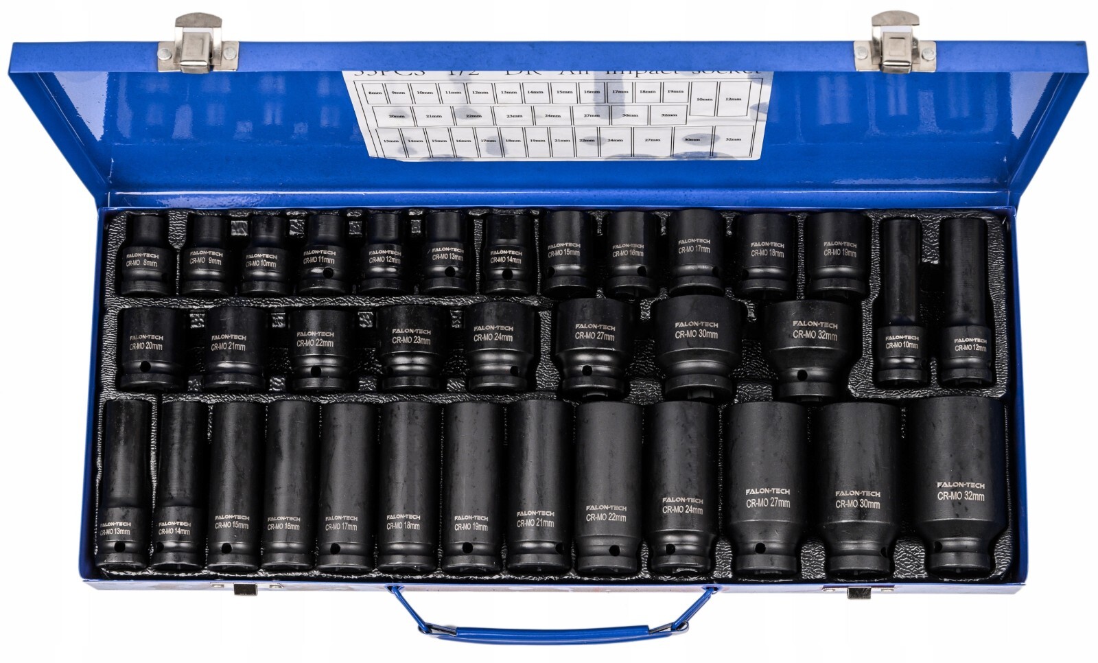 Deep Impact Socket Set 1/2 Drive Automotive Tools Metric 35pcs 6-Point 8-32mm - Image 5