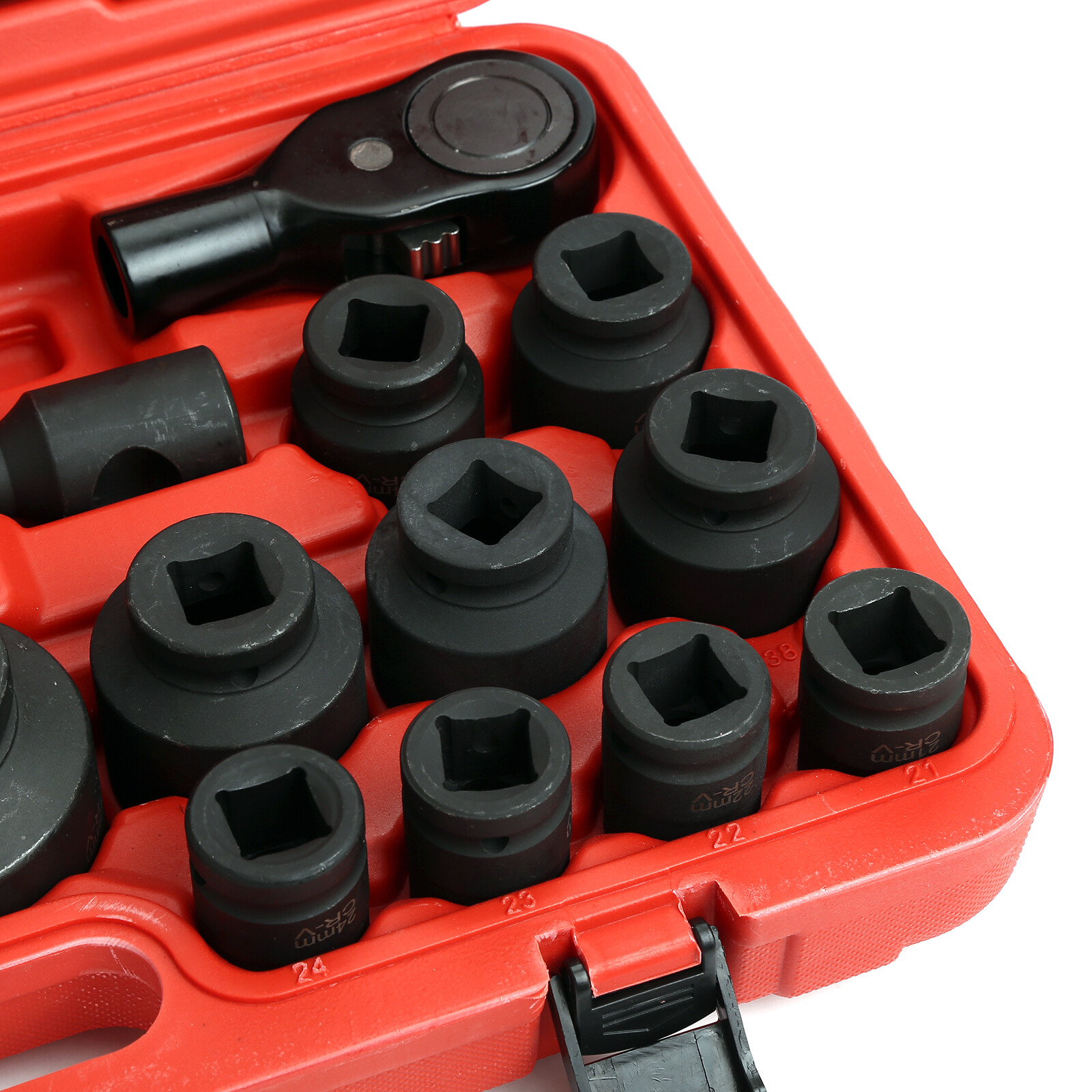 3/4" Dr Metric Impact Socket Set 21mm to 65mm 27PC Shallow Assortment Socket Set - Image 3