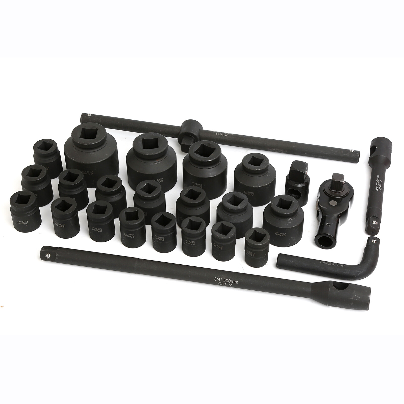3/4" Dr Metric Impact Socket Set 21mm to 65mm 27PC Shallow Assortment Socket Set - Image 5