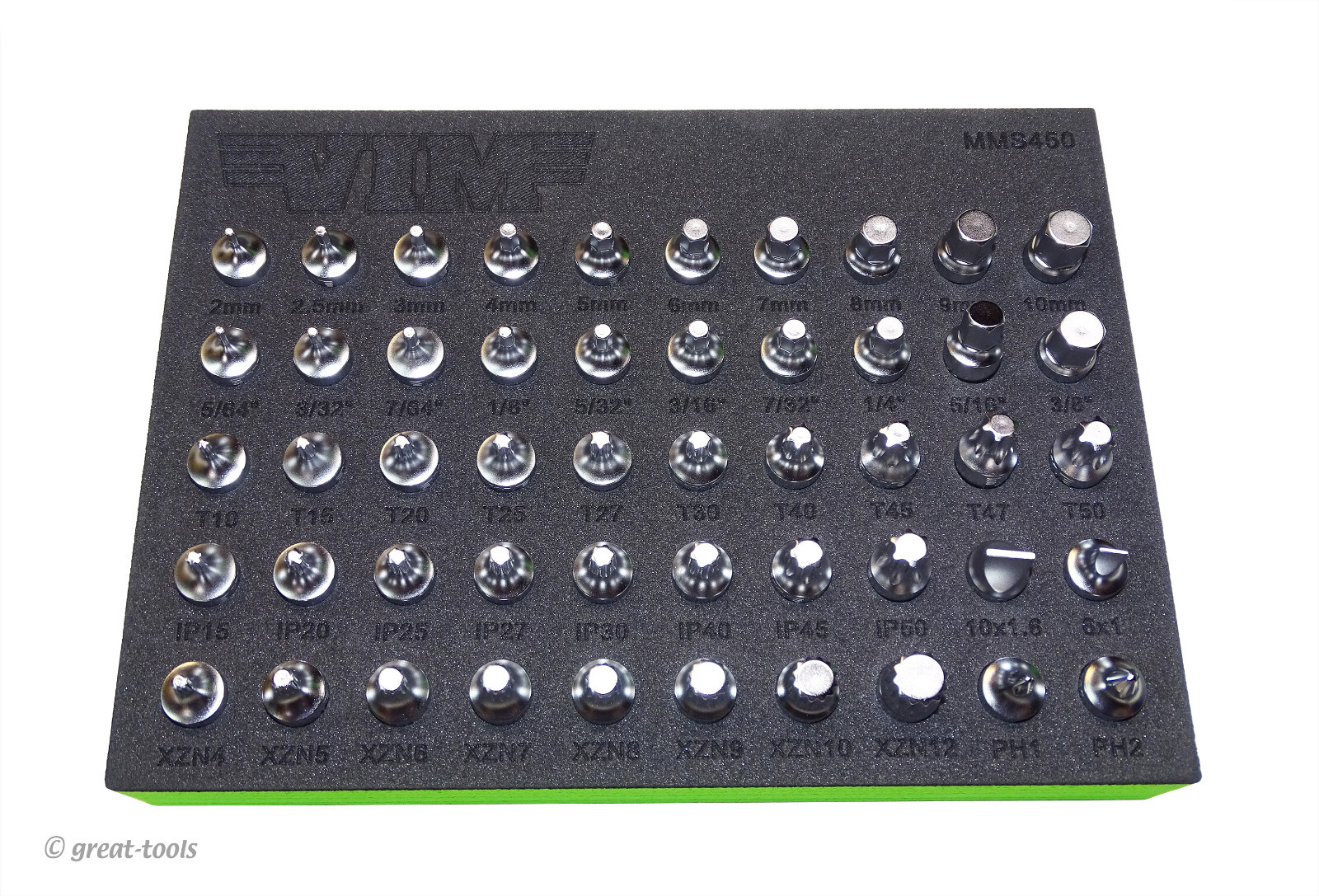 VIM TOOLS: Mechanics Master Bit Set – stubby socket driver bits – automotive