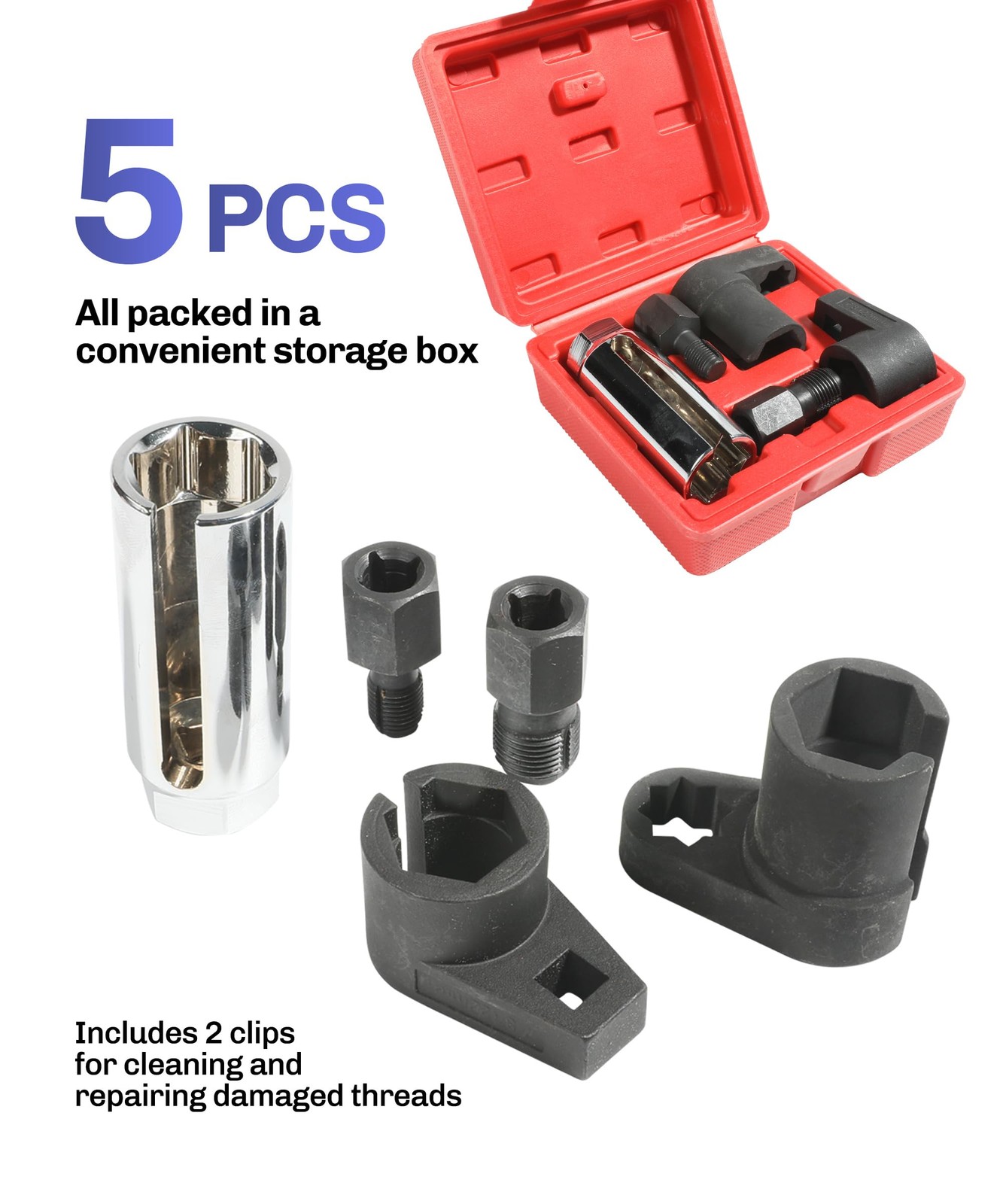O2 Sensor Socket Set - Automotive Tool for Oxygen Sensor Removal & Installation - Image 2