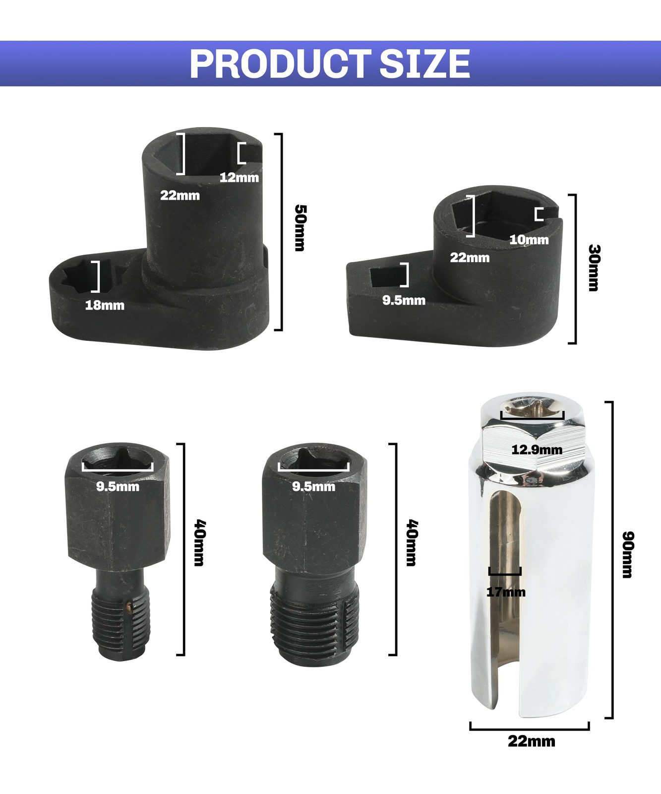 O2 Sensor Socket Set - Automotive Tool for Oxygen Sensor Removal & Installation - Image 5