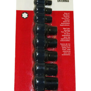 EXTERNAL TORX PLUS SOCKET SET, automotive tool, hand tools, 9-pc set