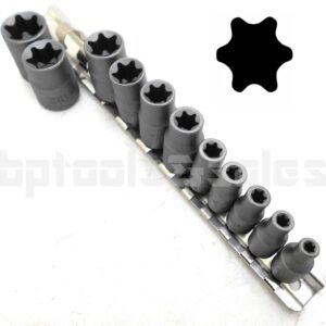 11pc Torx Star Bit Female E Socket Set Automotive Shop Tools External E4-E20