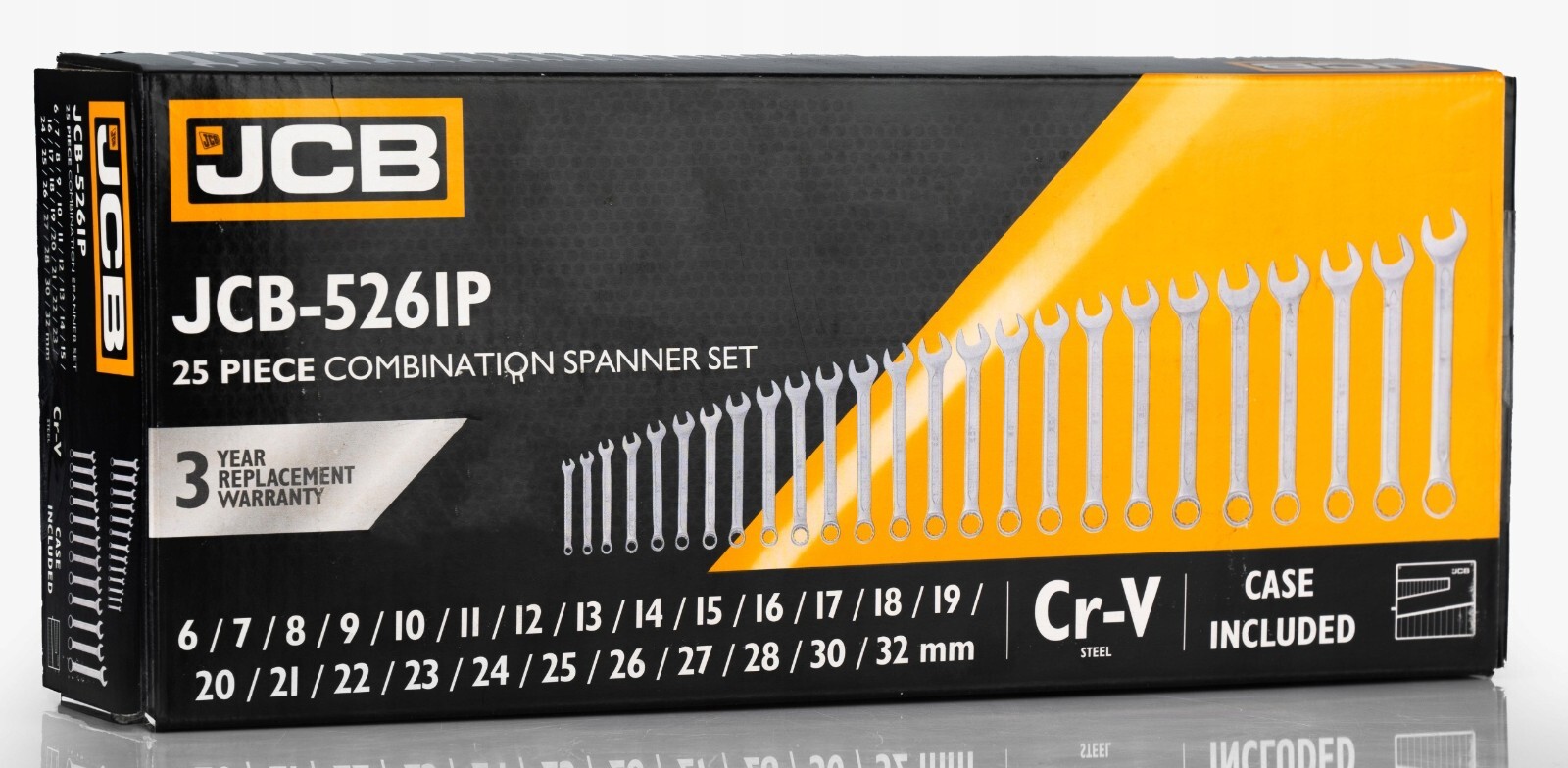 Jcb 25 Piece Combination Wrench Set 12 Point Spanner Kit Automotive Tool Kit - Image 3
