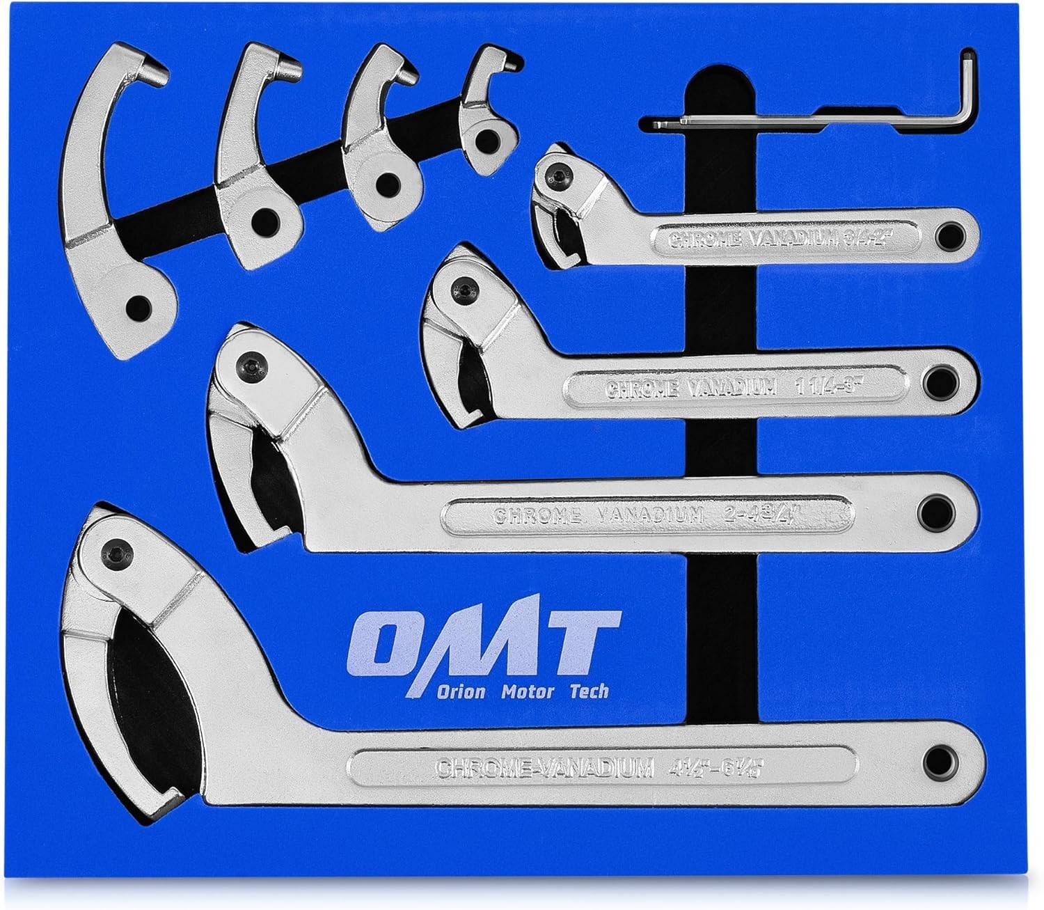 8-Piece Adjustable Pin Spanner Wrench Tool Set for Automotive, Plumbing, and ... - Image 3