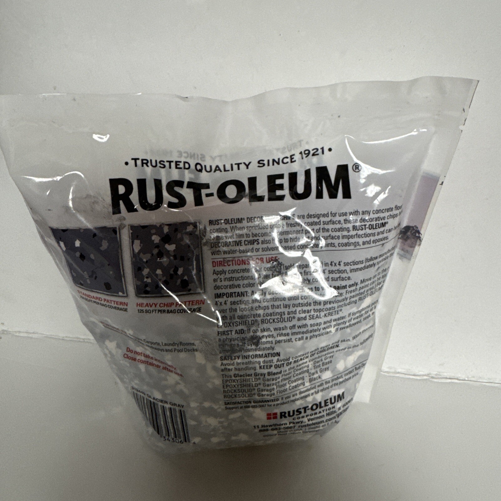 Rust-Oleum 1 (pound bag) Gray Color Chip Concrete Garage Floor Coating Rustoleum - Image 3