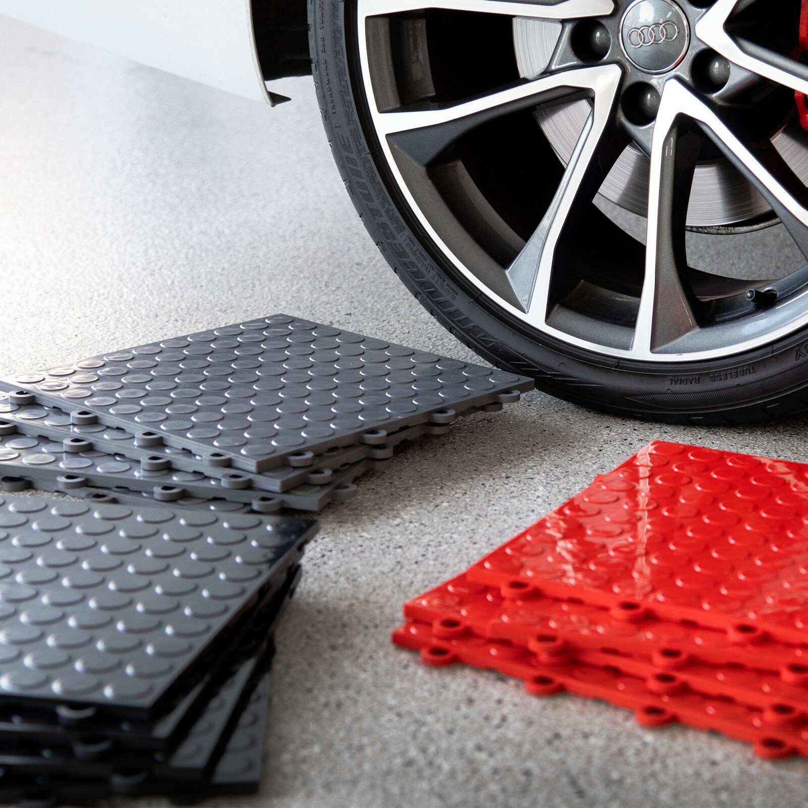 FlooringInc Nitro Coin Pattern Interlocking Garage Flooring Tiles, 12" x 12" - Image 2
