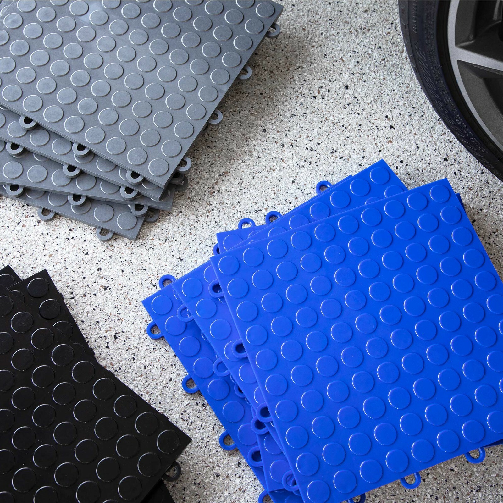 FlooringInc Nitro Coin Pattern Interlocking Garage Flooring Tiles, 12" x 12" - Image 4