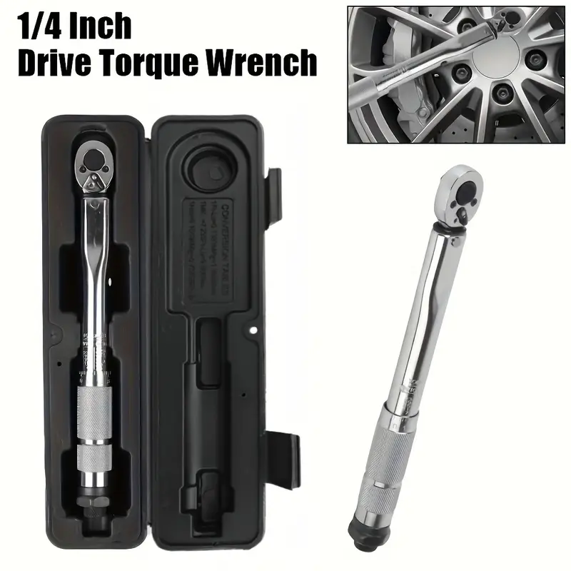 Adjustable 5-25NM -1/4 '' Drive Torque Wrench Automotive Bicycle Repair Kit