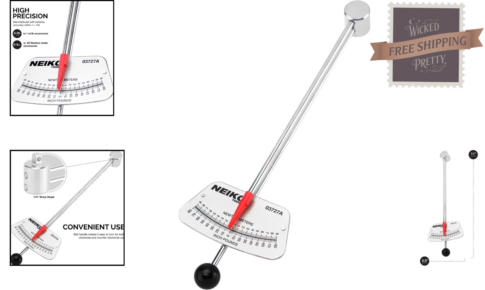 Durable Stainless Steel Torque Wrench for Auto & Bike - Accurate 0-80 In-lb - Image 2