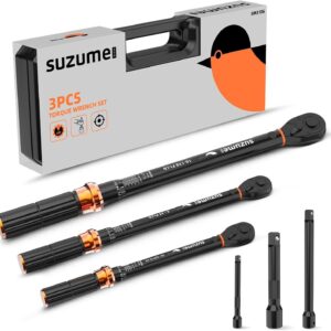 SUZUME 3-PC Torque Wrench Set - 72 Teeth, Dual-Scale, ±3% Accuracy NEW & SEALED